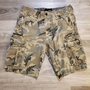 Vintage Y2K Hurley Camo Cargo Jorts Shorts Camoflage 90s Summer Street